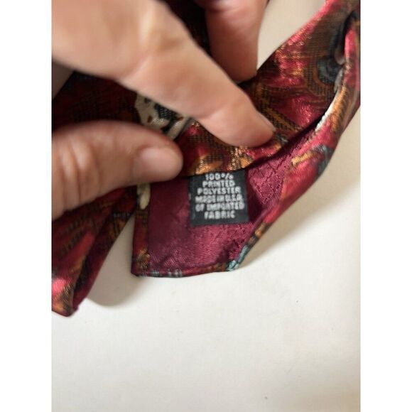 Lot 2 Vintage Christian Dior Designer Paisley Floral Tie Polyester Silk - Picture 4 of 7